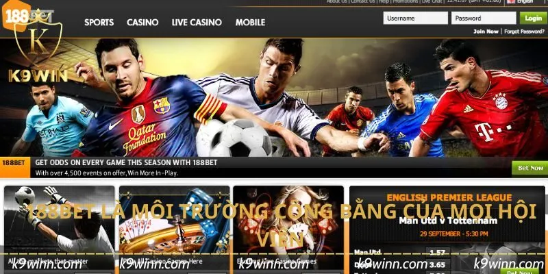 188BET là môi trường công bằng của mọi hội viên